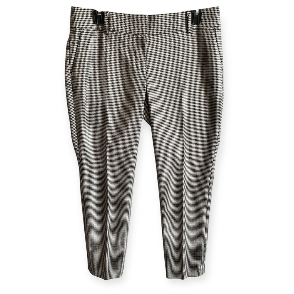 LOFT Marisa Straight Leg Trouser in Black/White Houndstooth
